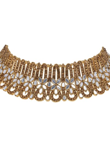 Mirror Necklace Set in LCT/Champagne color - AVM21006