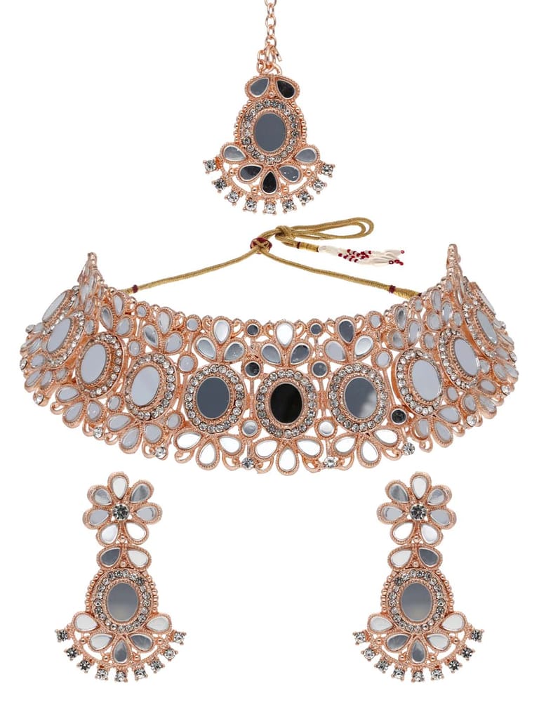 Mirror Necklace Set in Rose Gold finish - AVM825