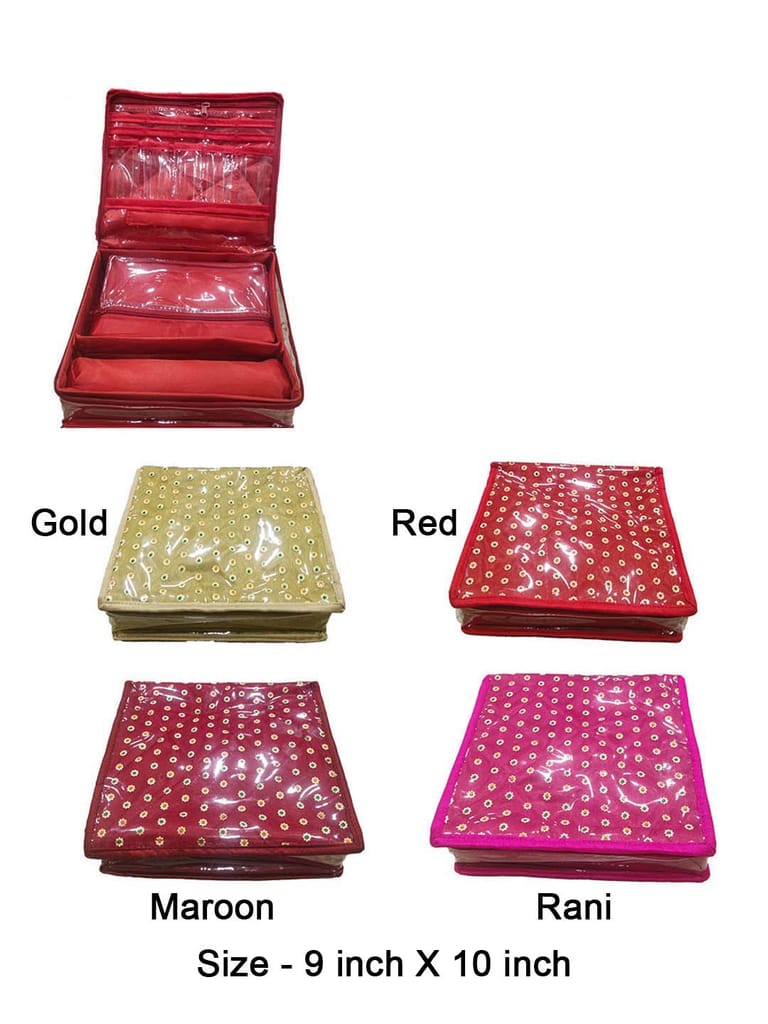 Hard Coating Jewellery Pouch with Satin Material - HJP-3