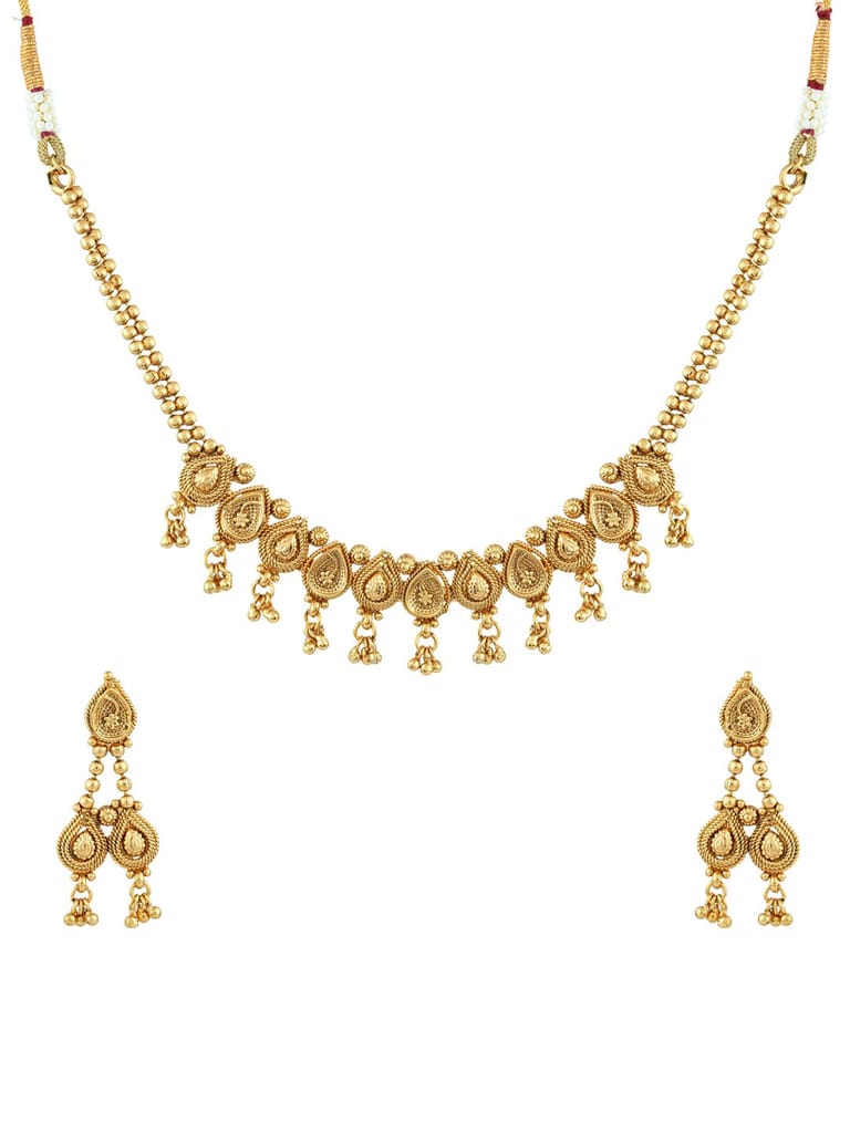 Antique Necklace Set in Gold finish - S19735