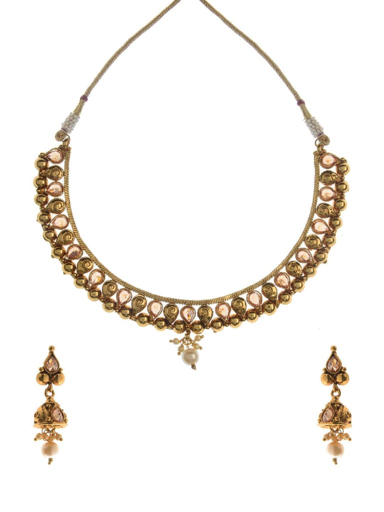 Antique Necklace Set in Gold finish - S32970