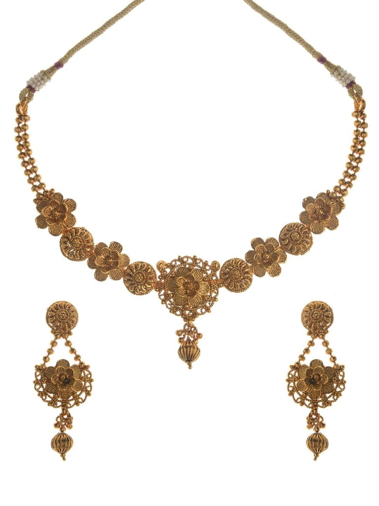 Antique Necklace Set in Gold finish - S32971