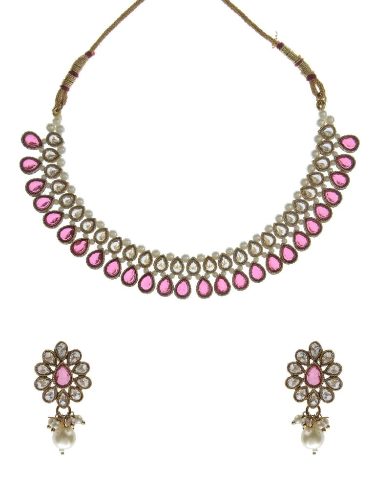 Antique Necklace Set in Mehendi finish - S32974
