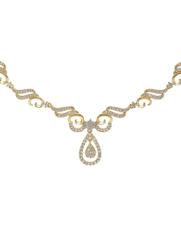 AD / CZ Necklace Set in Gold finish - CNB15677
