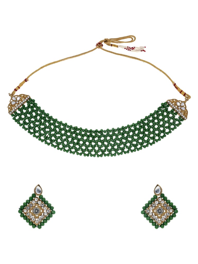 Traditional Necklace Set in Mehendi finish - S1276