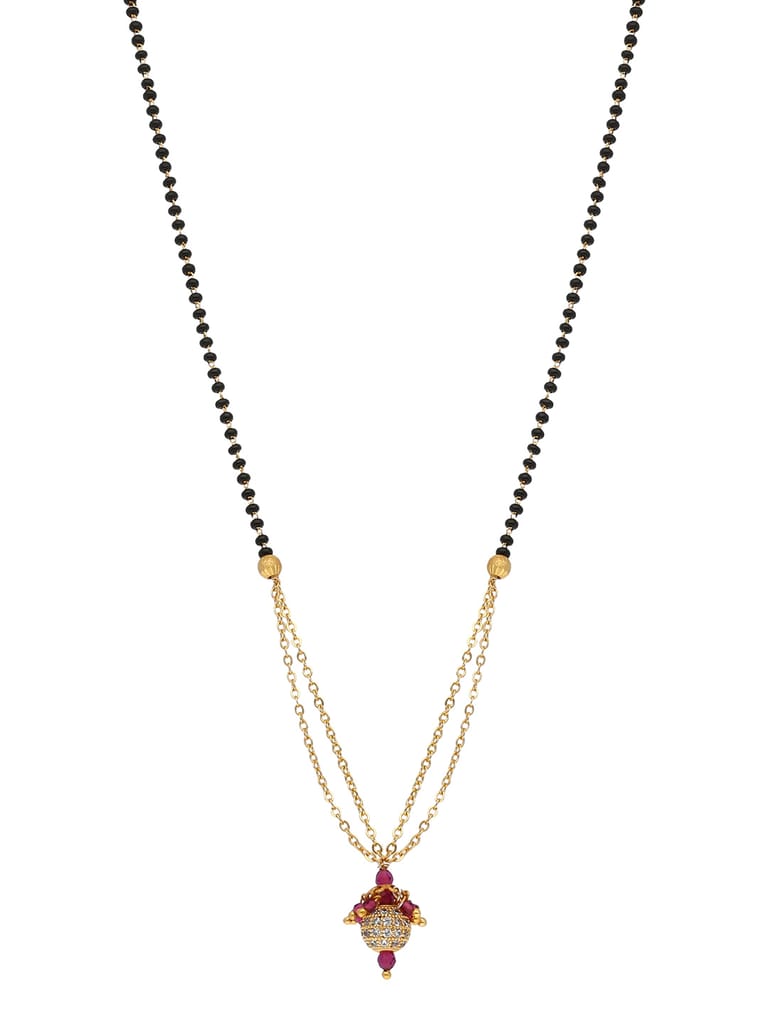 AD / CZ Single Line Mangalsutra in Gold finish - RRM5802