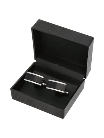 Cufflinks in Black color and Rhodium finish - CNB21598
