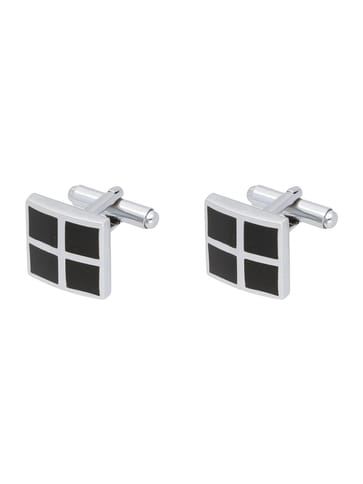 Cufflinks in Black color and Rhodium finish - CNB21601