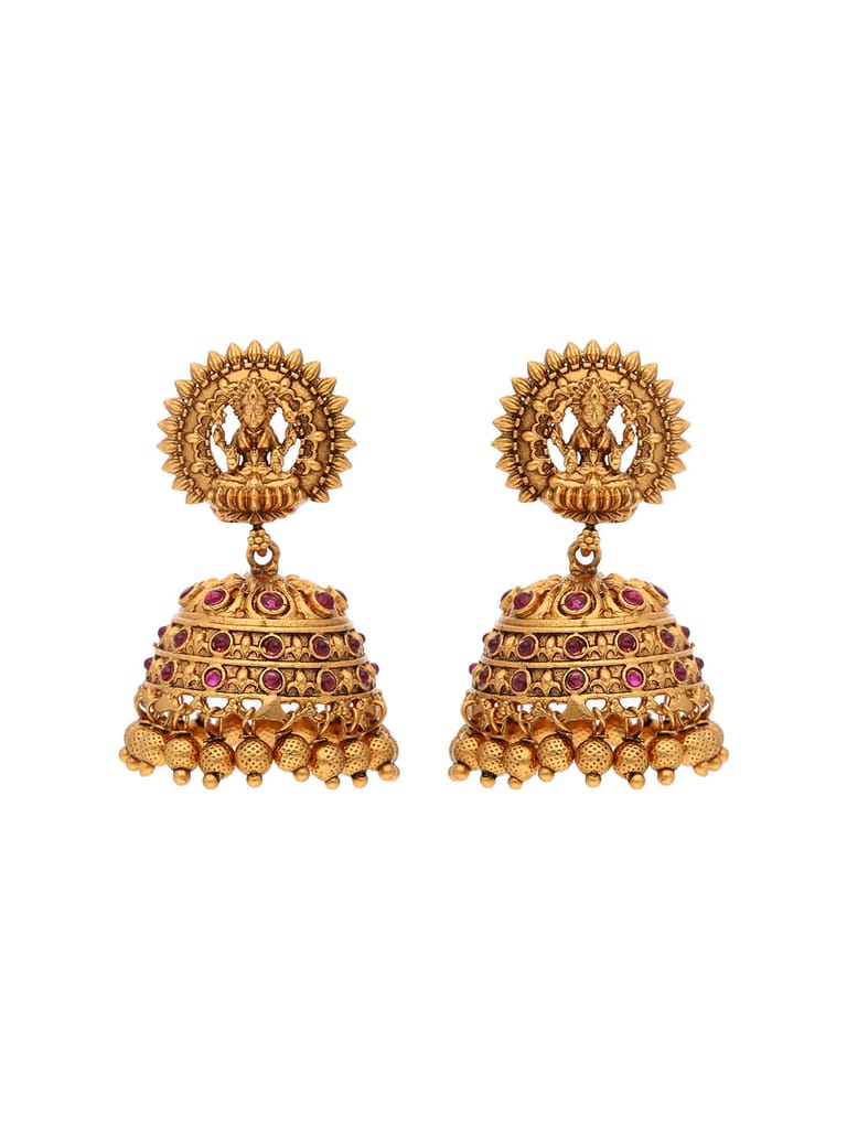 Temple Jhumka Earrings in Gold finish - RHI5506