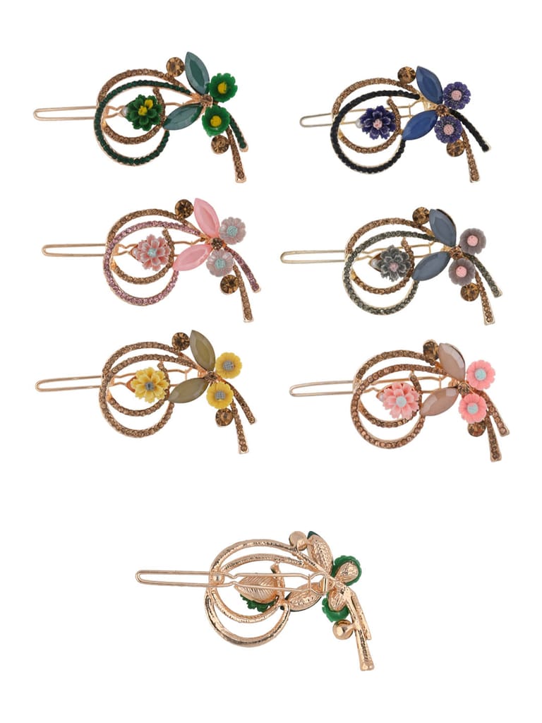 Fancy Lock Pin in Assorted color and Gold finish - MNX5056