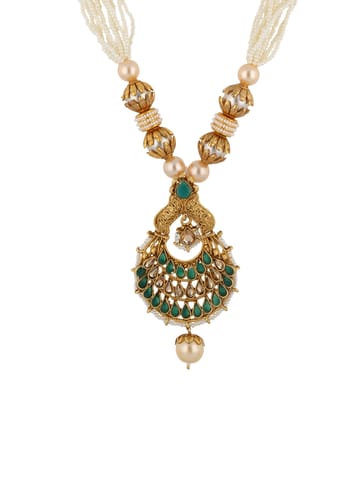 Antique Mala with Pendant in Gold finish - PRT6529