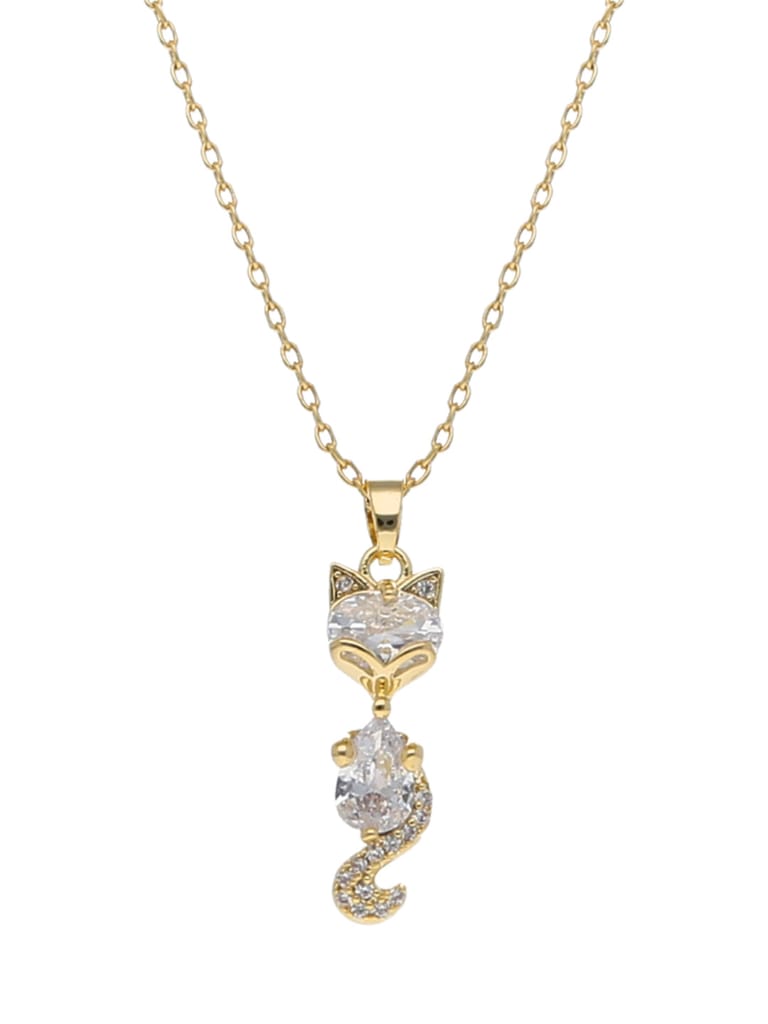 Western Pendant with Chain in Gold finish - CNB22457