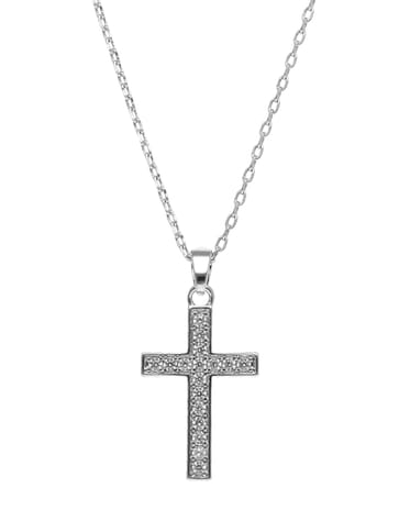 Western Pendant with Chain in Rhodium finish - CNB22458