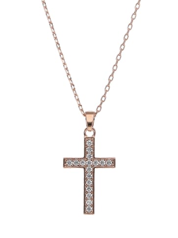 Western Pendant with Chain in Rose Gold finish - CNB22459