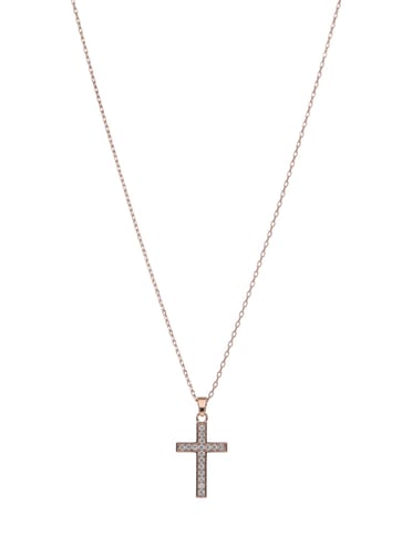 Western Pendant with Chain in Rose Gold finish - CNB22459