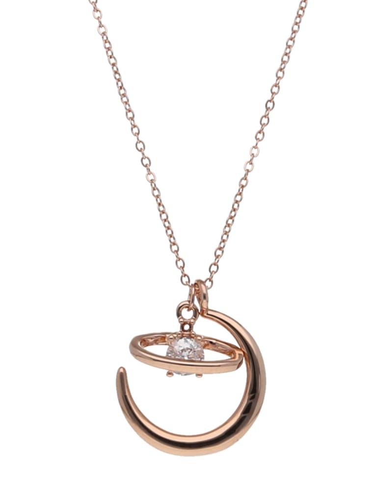 Western Pendant with Chain in Rose Gold finish - CNB22464