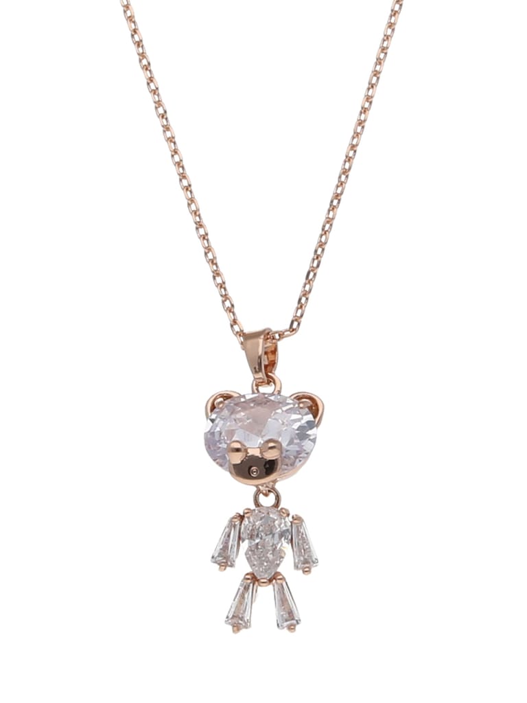 Western Pendant with Chain in Rose Gold finish - CNB22463