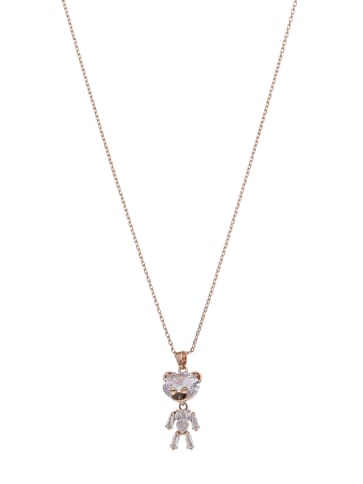 Western Pendant with Chain in Rose Gold finish - CNB22463