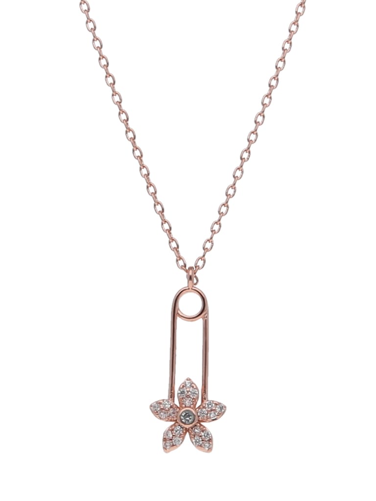 Western Pendant with Chain in Rose Gold finish - CNB22468