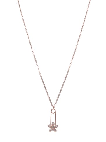 Western Pendant with Chain in Rose Gold finish - CNB22468