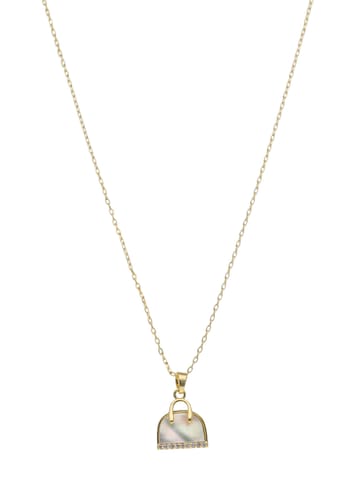 Western Pendant with Chain in Gold finish with MOP - CNB22467