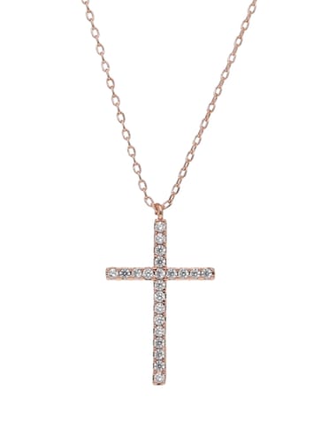 Western Pendant with Chain in Rose Gold finish - CNB22470