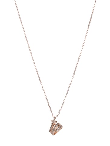 Western Pendant with Chain in Rose Gold finish - CNB22471
