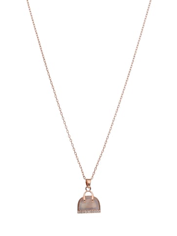 Western Pendant with Chain in Rose Gold finish with MOP - CNB22469