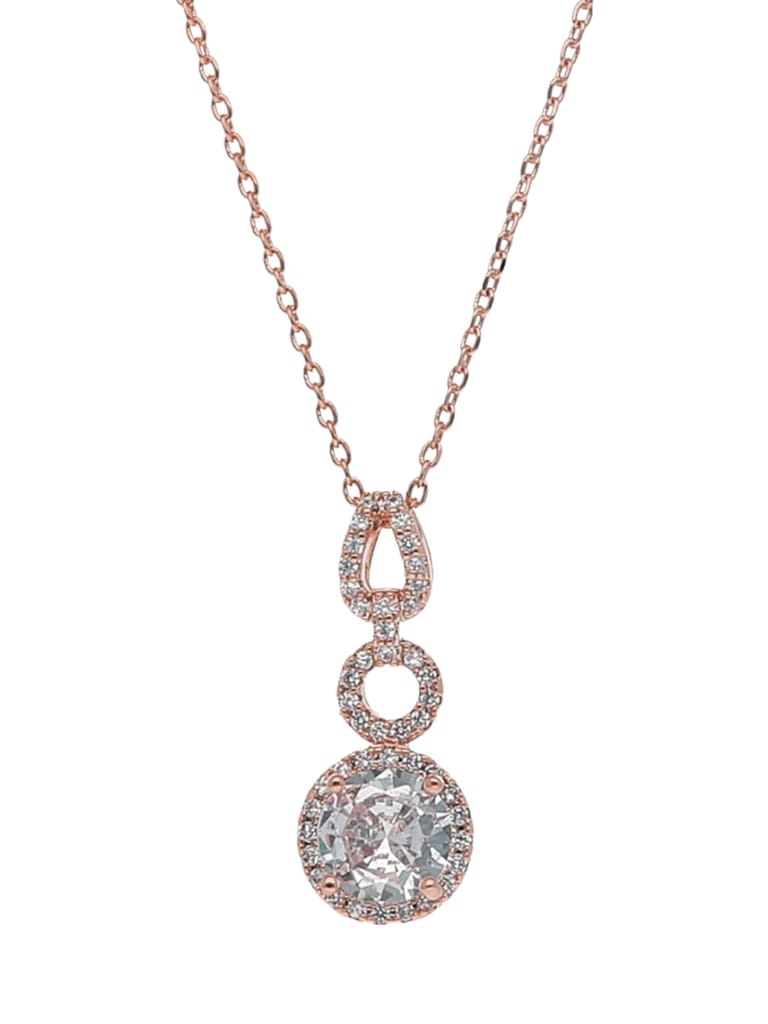 Western Pendant with Chain in Rose Gold finish - CNB22476