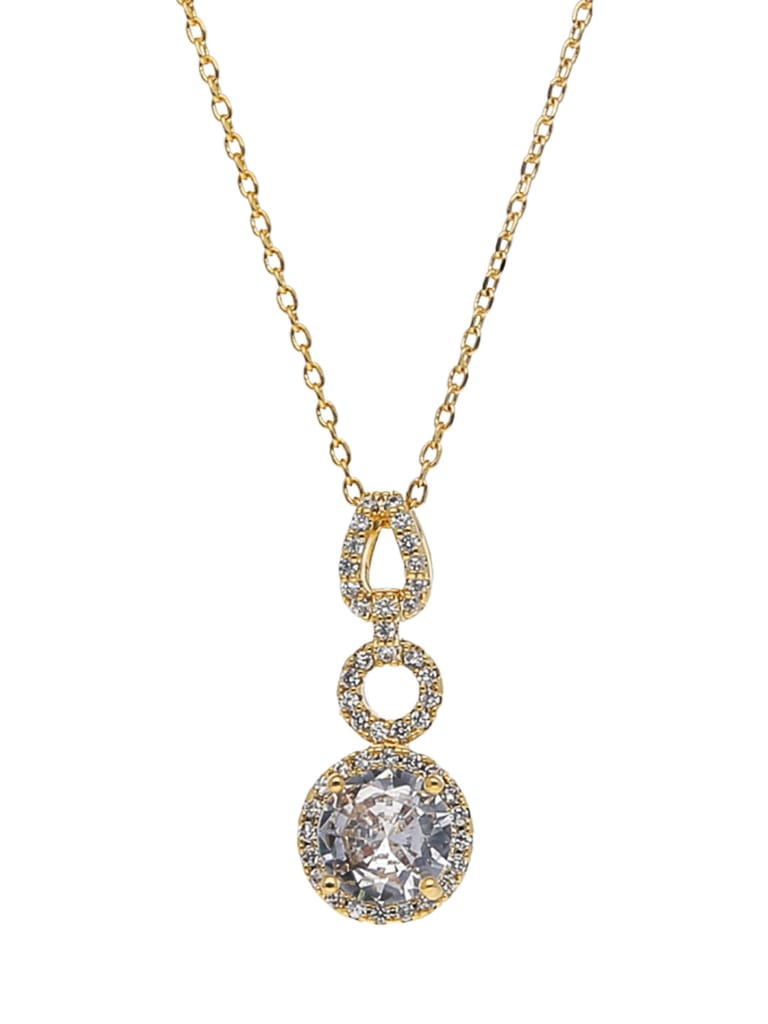 Western Pendant with Chain in Gold finish - CNB22475