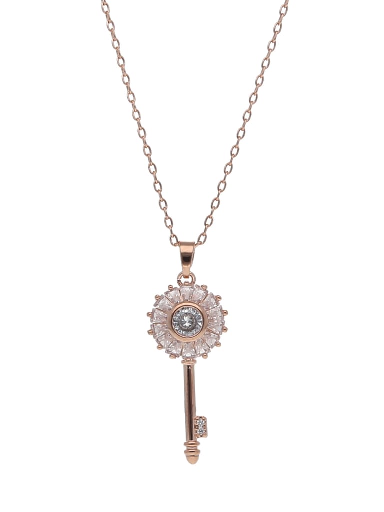 Western Pendant with Chain in Rose Gold finish - CNB22482