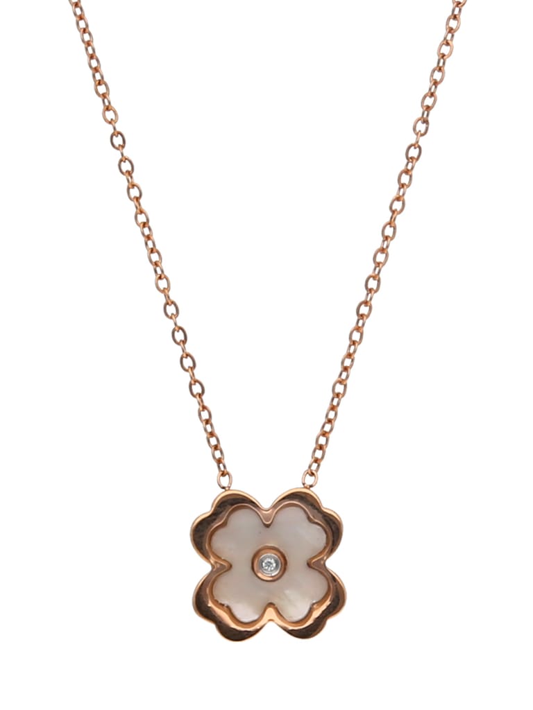 Western Pendant with Chain in Rose Gold finish with MOP - CNB22487