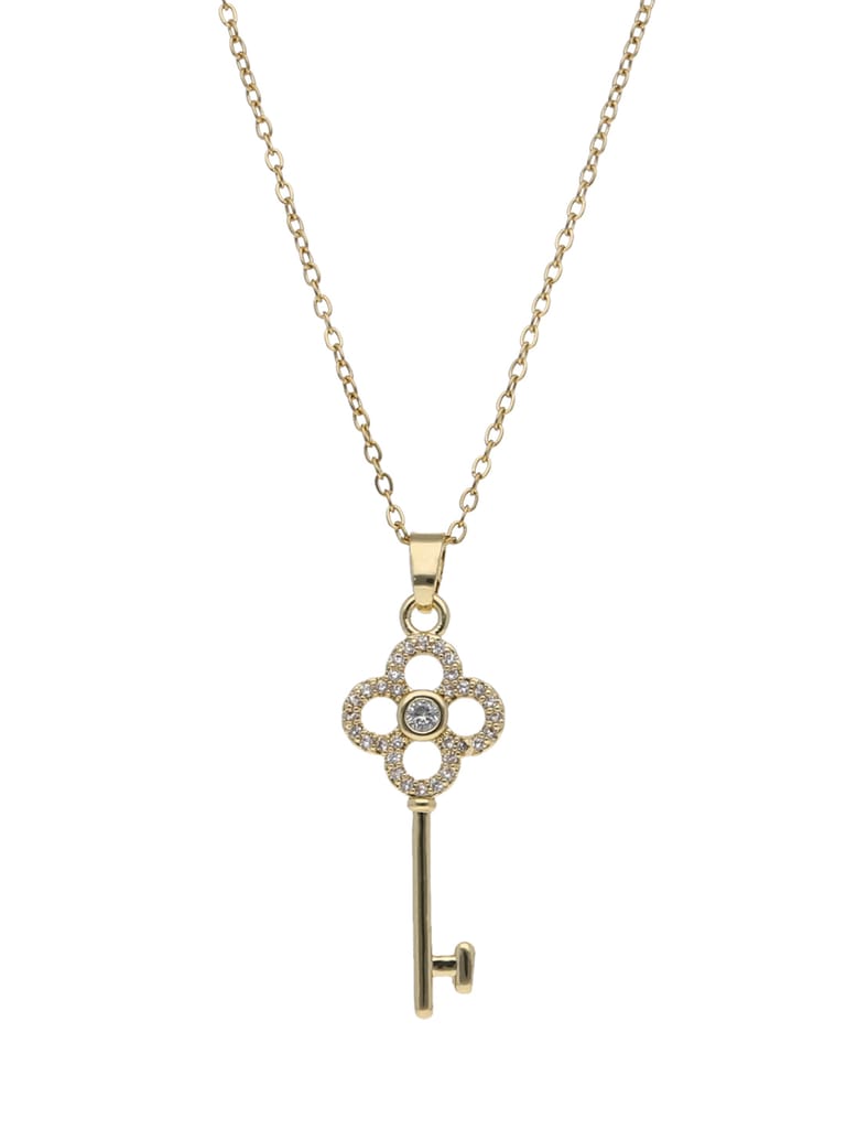 Western Pendant with Chain in Gold finish - CNB22493