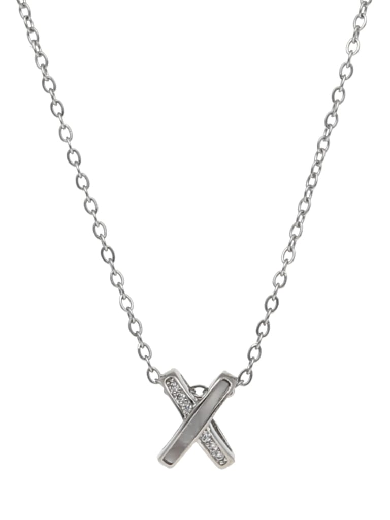 Western Pendant with Chain in Rhodium finish - CNB22495