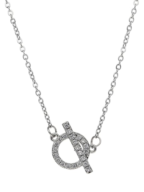 Western Pendant with Chain in Rhodium finish - CNB22494