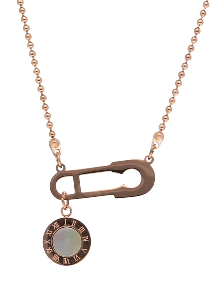 Western Pendant with Chain in Rose Gold finish - CNB22500