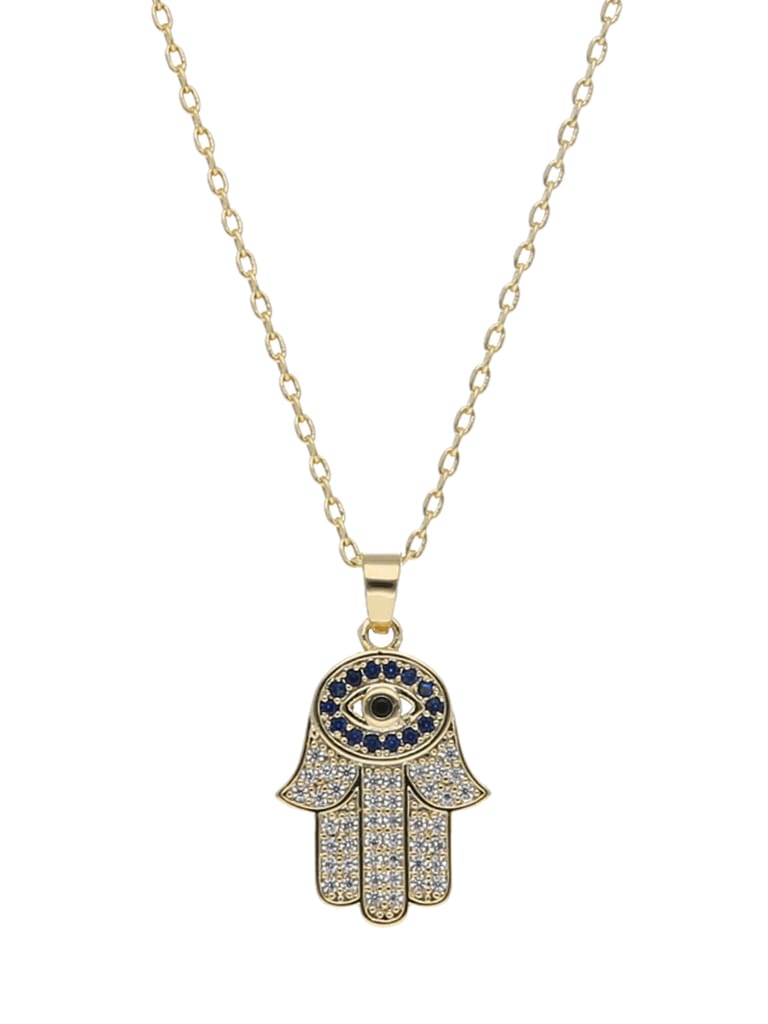 Western Pendant with Chain in Gold finish - CNB22504