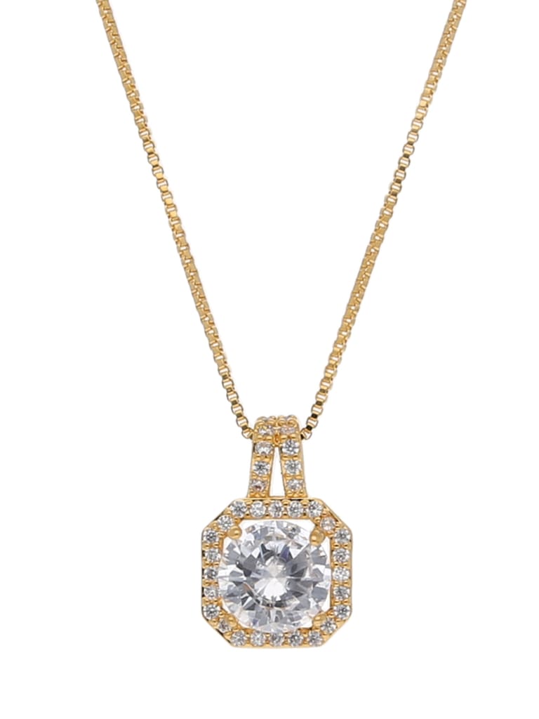 Western Pendant with Chain in Gold finish - CNB22509