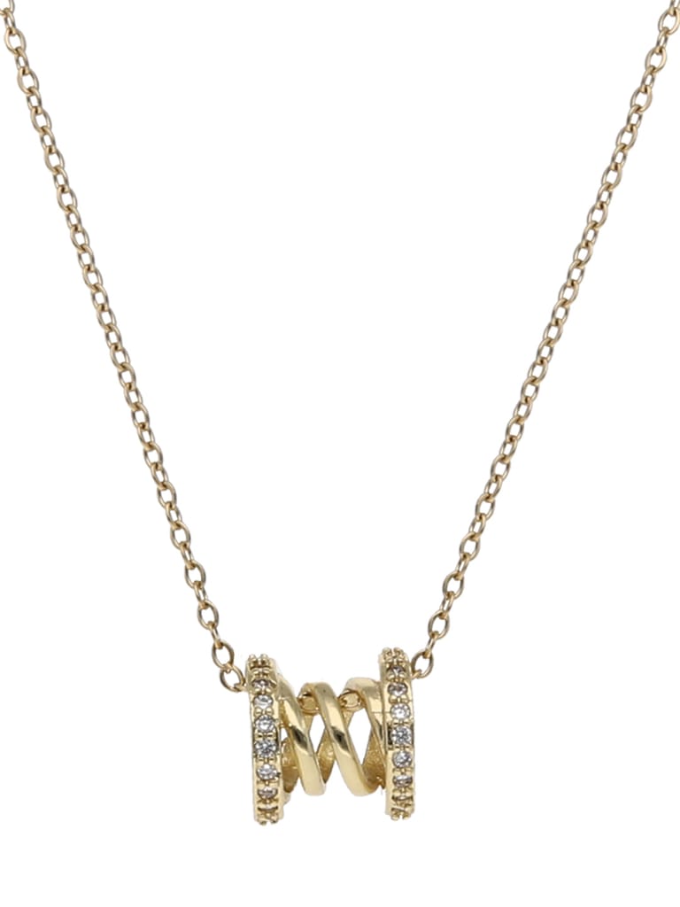 Western Pendant with Chain in Gold finish - CNB22508
