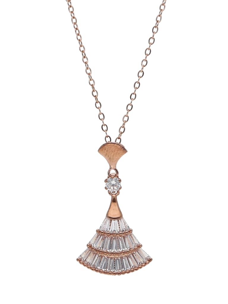 Western Pendant with Chain in Rose Gold finish - CNB22520