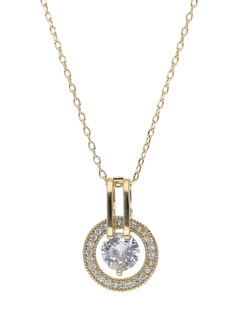 Western Pendant with Chain in Gold finish - CNB22521