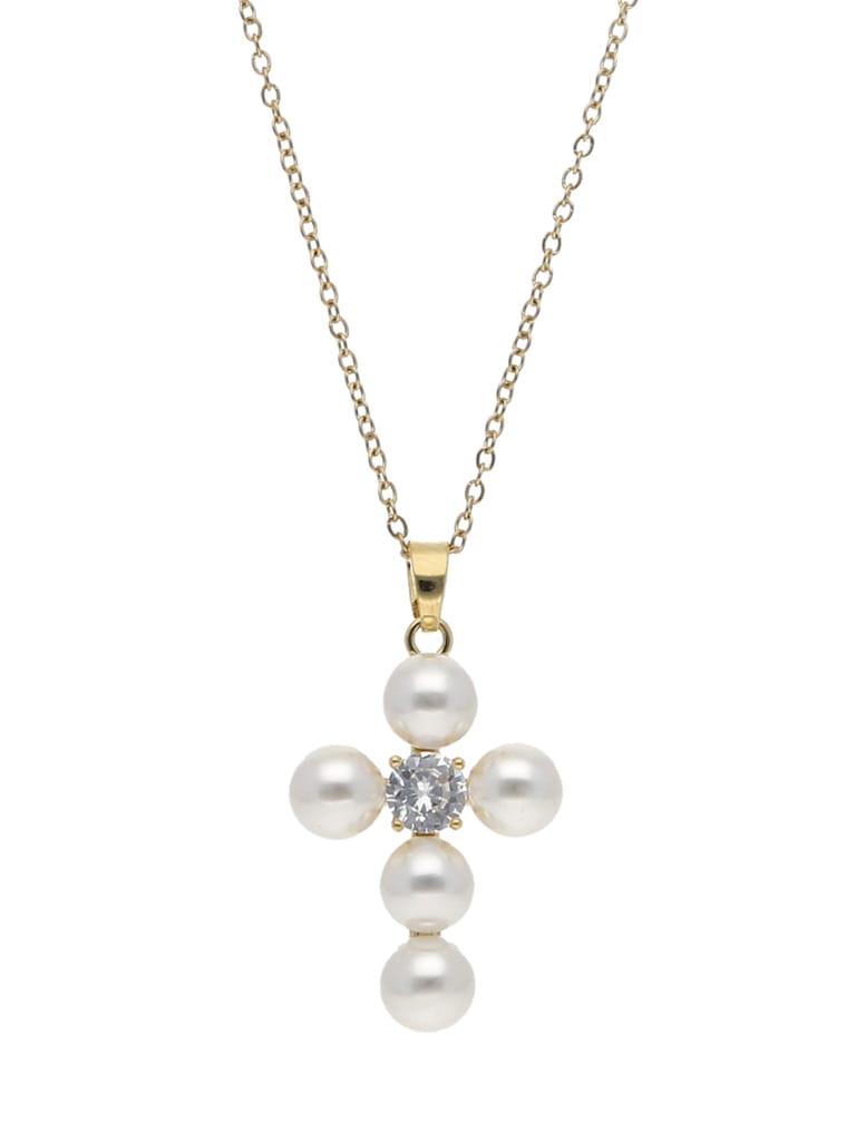 Western Pendant with Chain in Gold finish - CNB22539