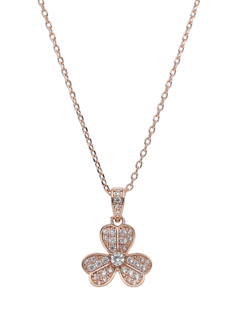 Western Pendant with Chain in Rose Gold finish - CNB22541