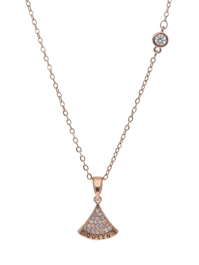 Western Pendant with Chain in Rose Gold finish - CNB22542