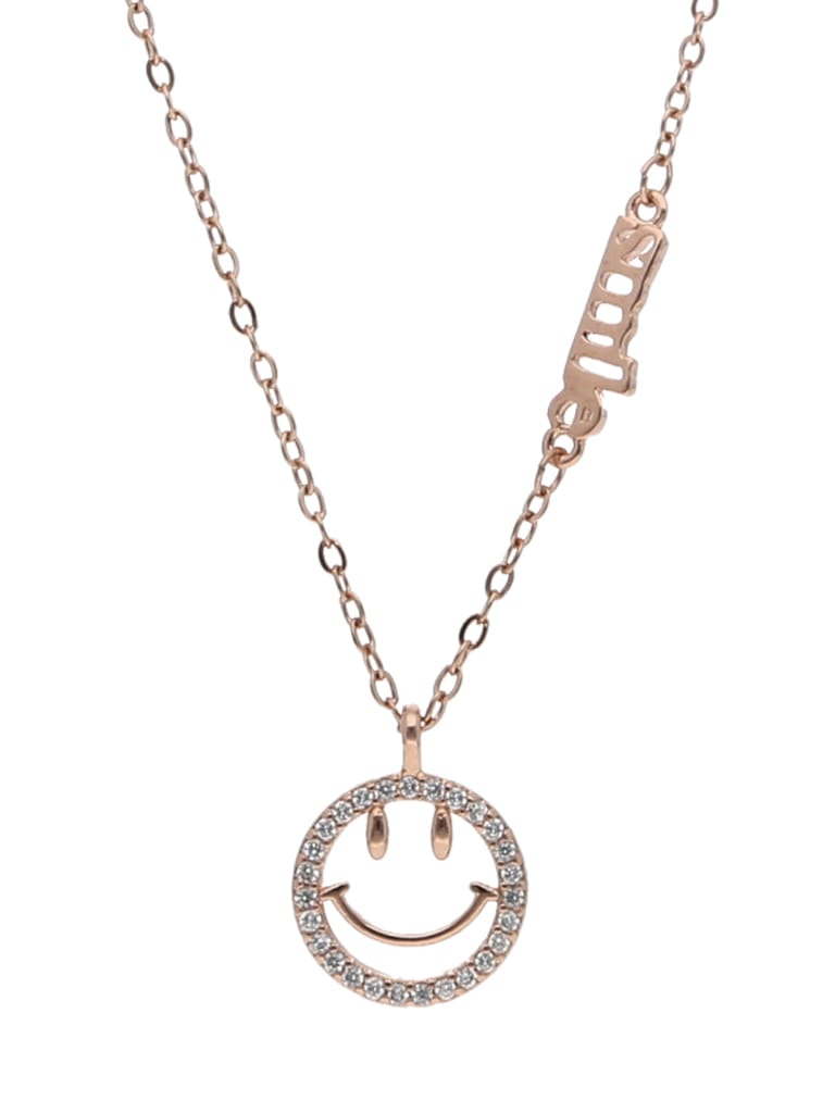 Western Pendant with Chain in Rose Gold finish - CNB22547