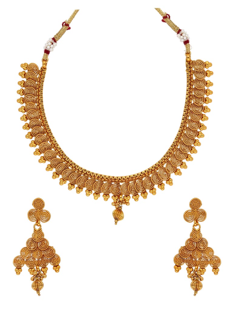 Antique Necklace Set in Gold finish - AMN7