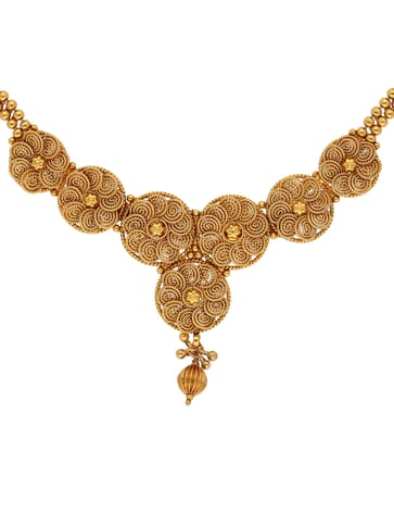 Antique Necklace Set in Gold finish - AMN8