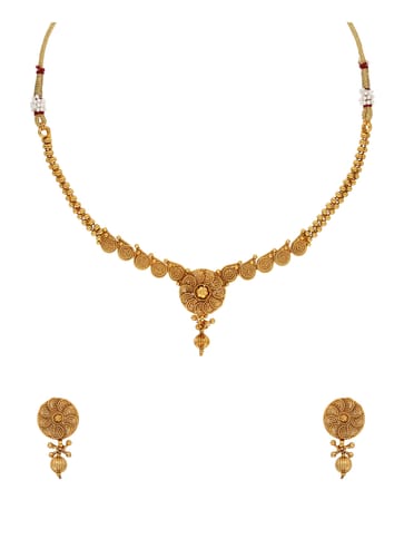 Antique Necklace Set in Gold finish - AMN9