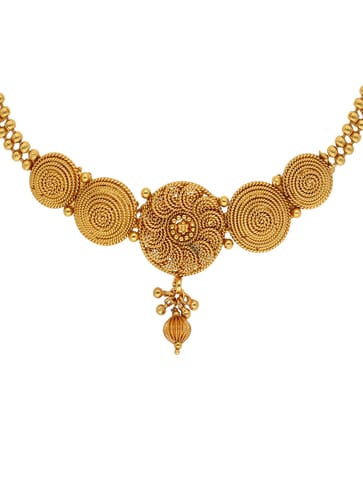Antique Necklace Set in Gold finish - AMN13
