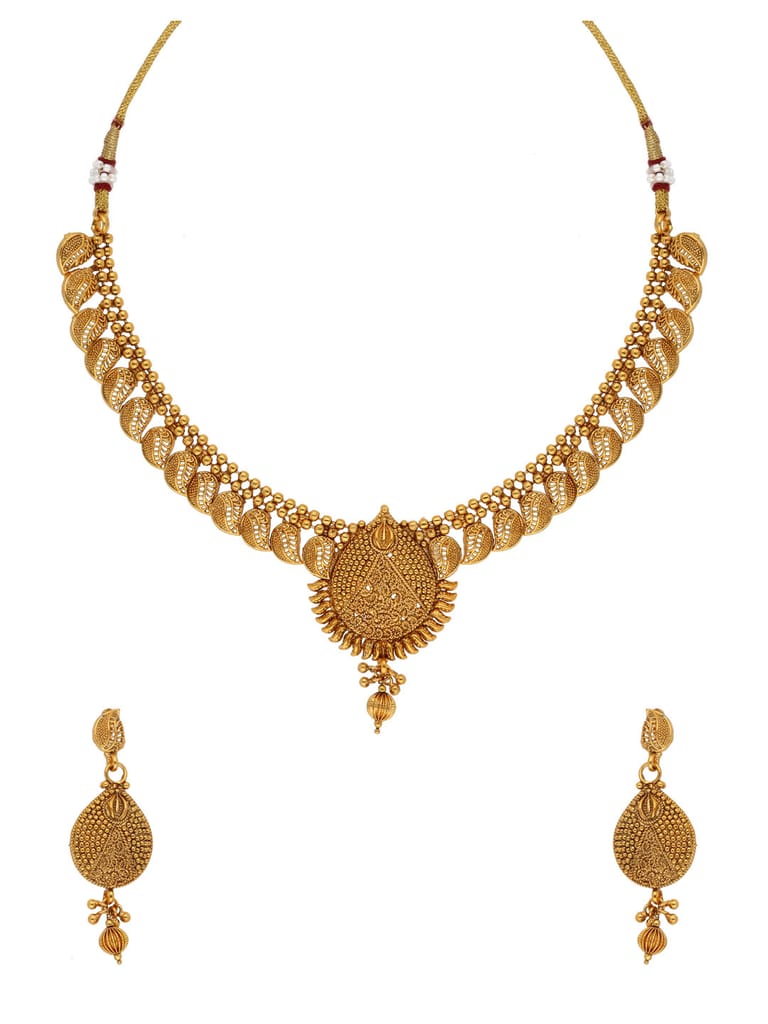 Antique Necklace Set in Gold finish - AMN18
